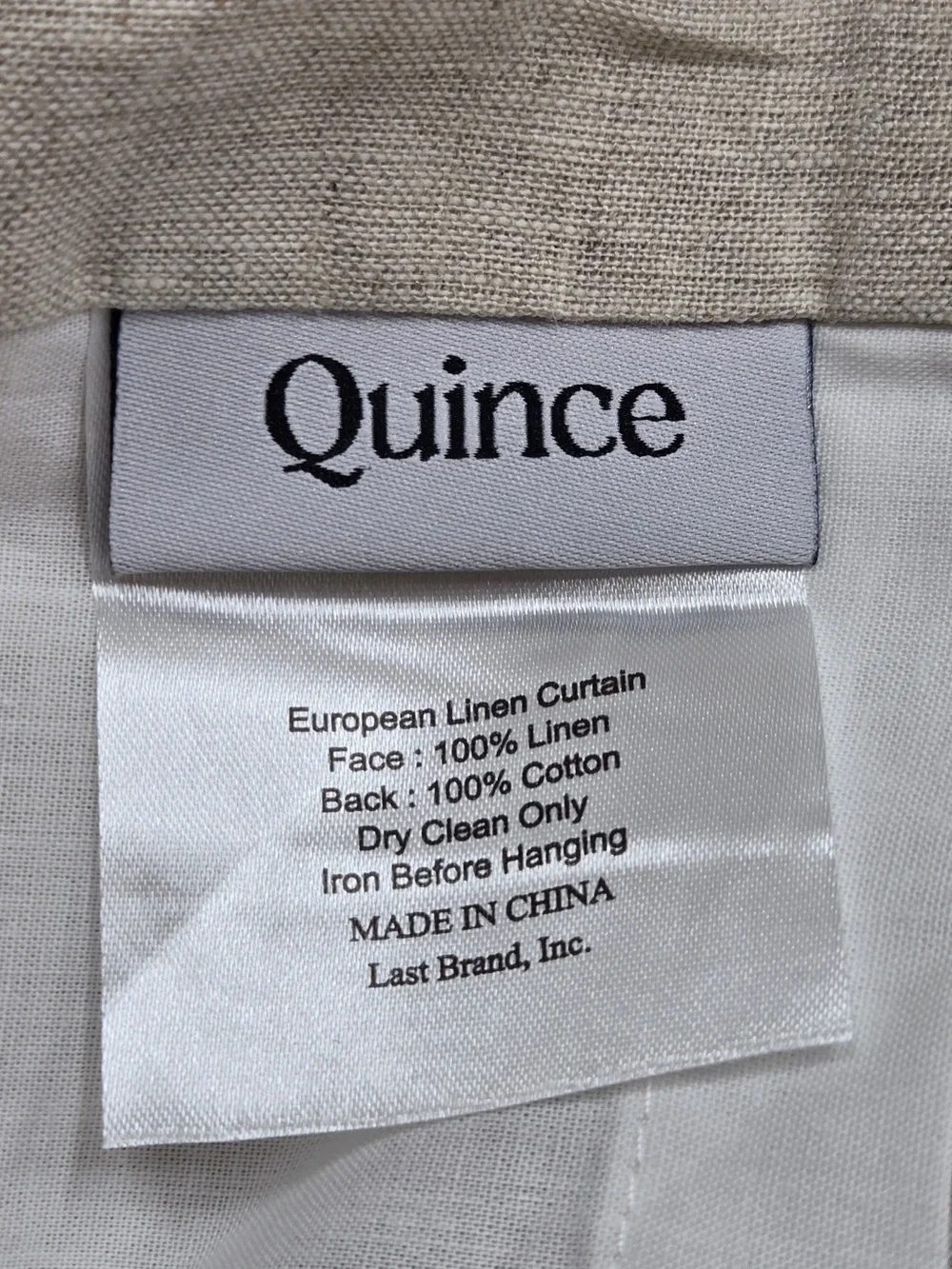 QUINCE Set Of 2 48x108 European Linen Curtains Flax 0045